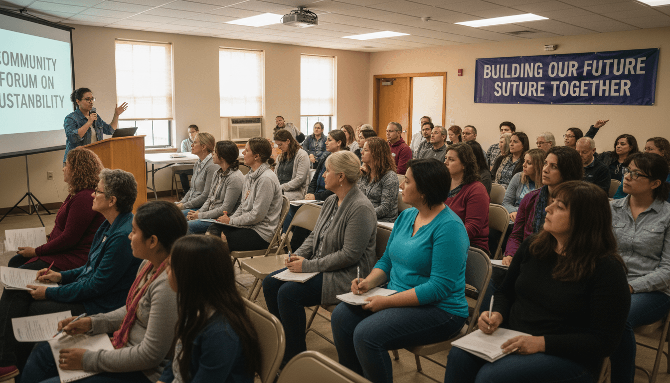 Community members at a town hall meeting in Detroit