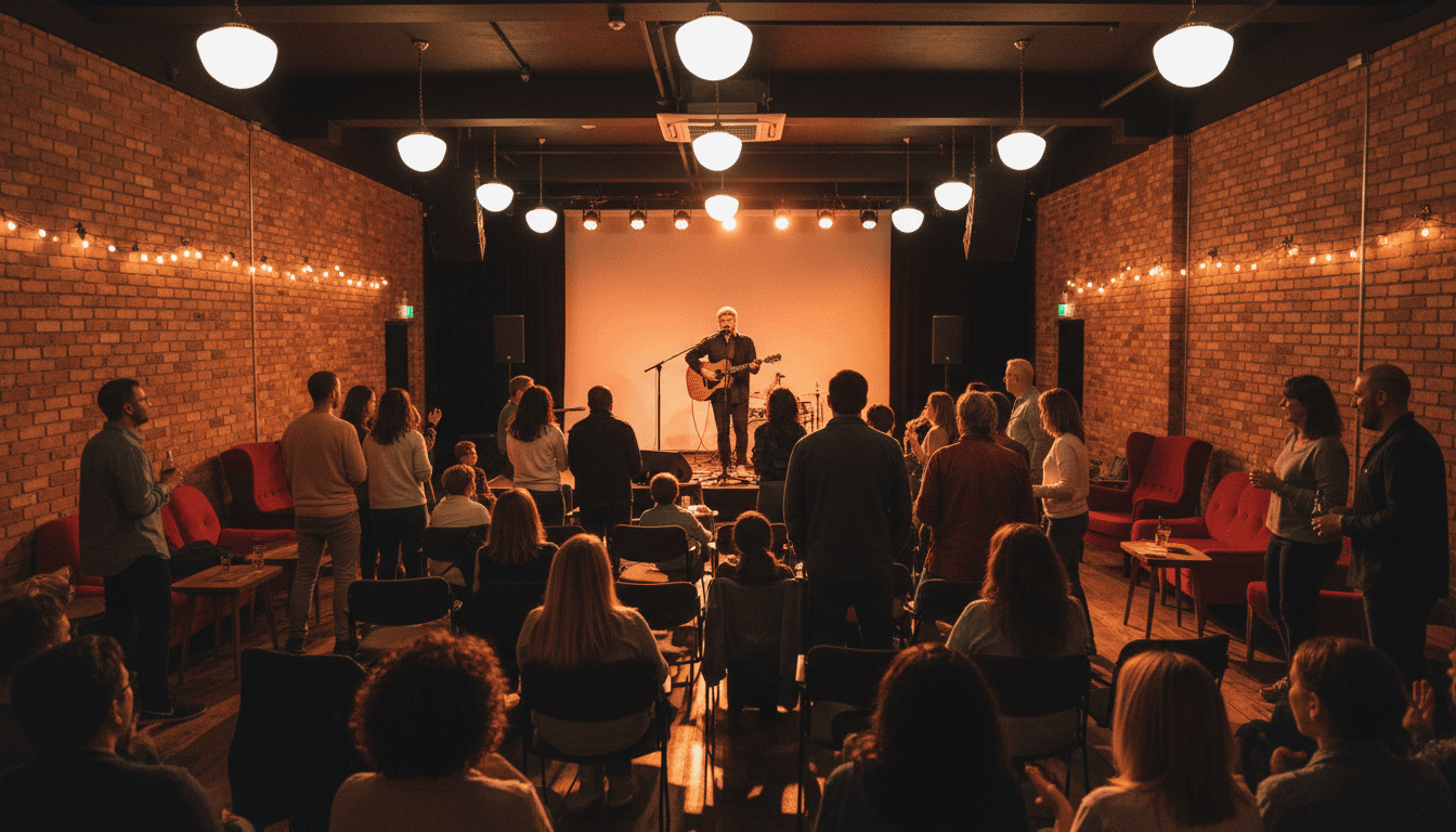 Community town hall event with engaged attendees